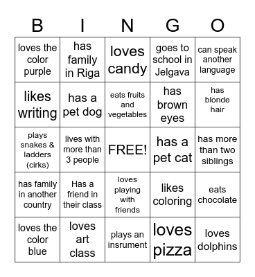Who... Bingo Card