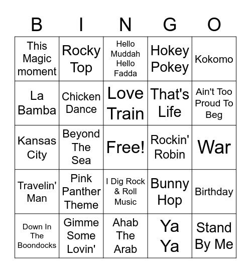 Whistle Stop 1 Bingo Card