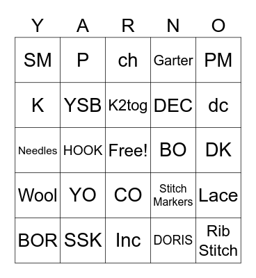 Love Your Yarn Store 20 Bingo Card