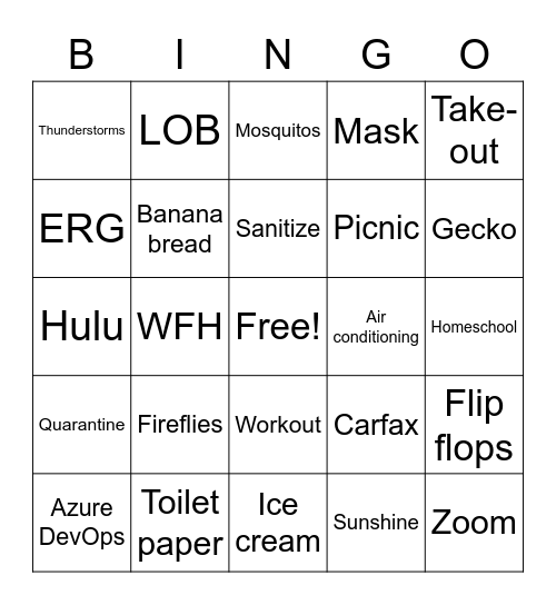 UWS SUMMER BINGO Card