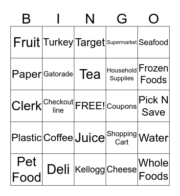 The Park at 1824 - Grocery Store Bingo Card
