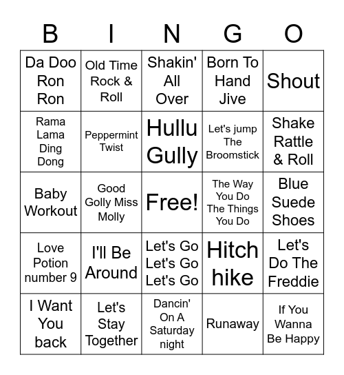 Whistle Stop 5 Bingo Card
