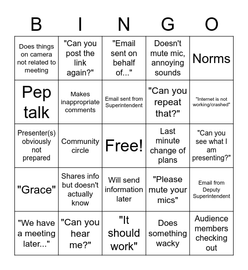 PL Bingo Card