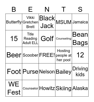 Tracie's Fabulous Forty Years Bingo Card