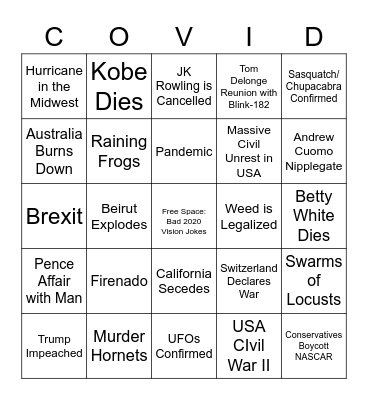 2020 BINGO Card