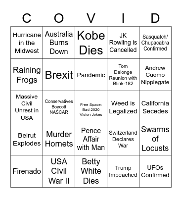 2020 BINGO Card