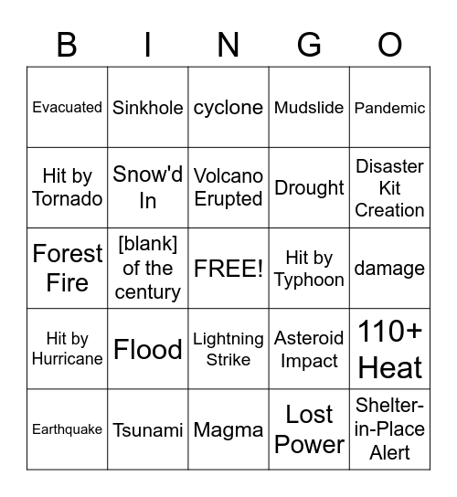 2020 Bingo Card