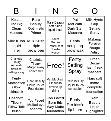 Color Newness Bingo Card
