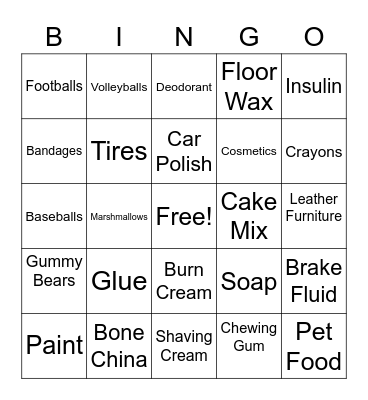 Beef By-Products Bingo Card