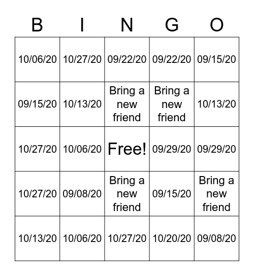 Line Dance Bingo Card