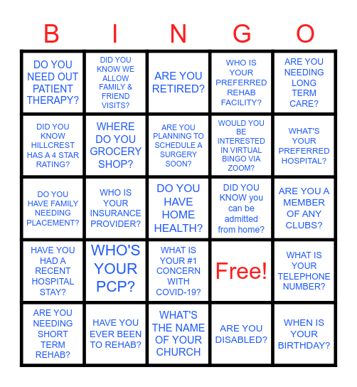 MAIL IN FOR A CHANCE TO WIN! Bingo Card