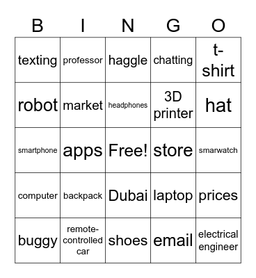 Units 8 and 9 Bingo Card