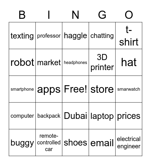 Units 8 and 9 Bingo Card