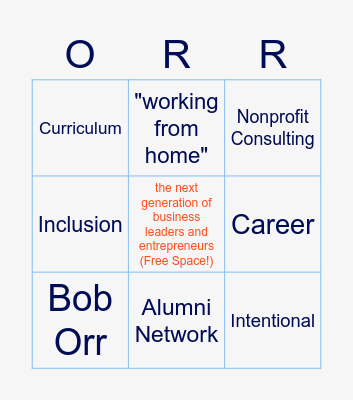 InfORRmation Session Bingo! Bingo Card