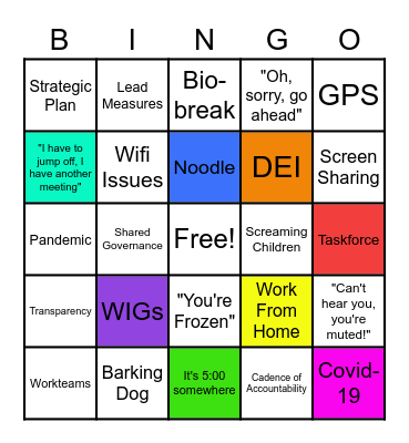 Malarkey Bingo Card