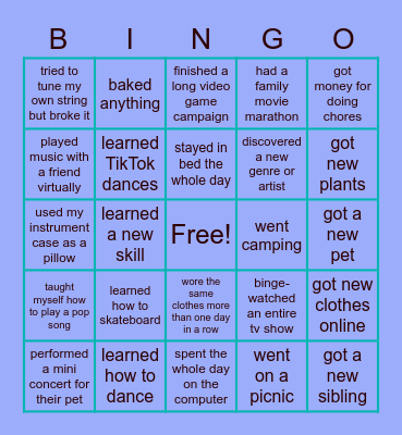 Ousley Orchestra Bingo Card