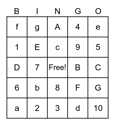 ABC BINGO Card