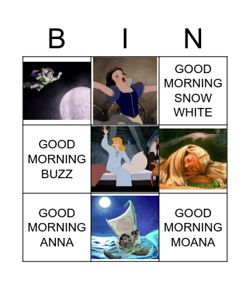 GOOD MORNING / GOOD NIGHT Bingo Card