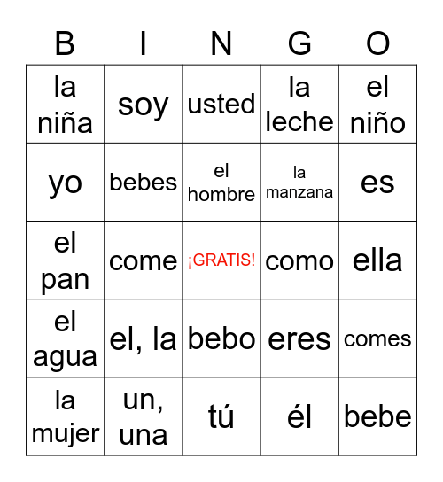 Introducción Bingo Card