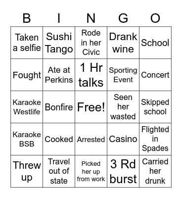 Things with Gao Bingo Card