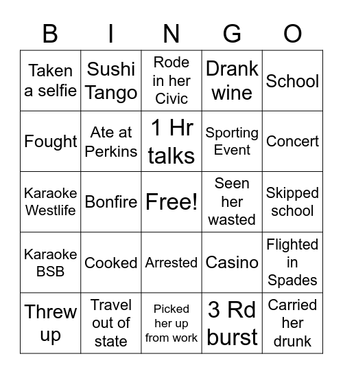 Things with Gao Bingo Card