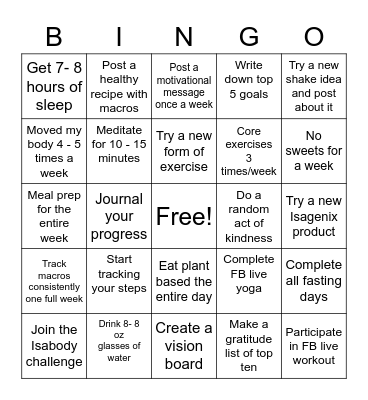 Fasting 48 Level Up - Challenge Yourself Bingo Card
