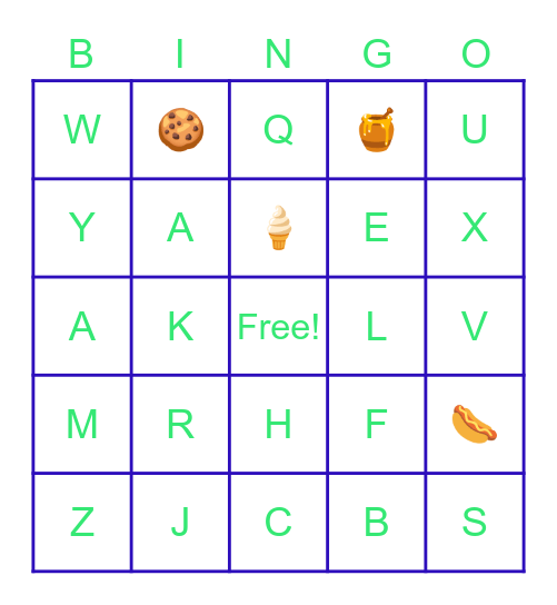 Alphabet Bingo Card