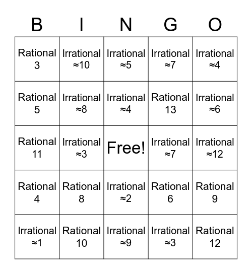 Root-O Bingo Card