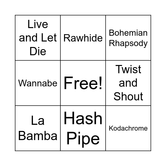 2352 Quickie Bingo Card