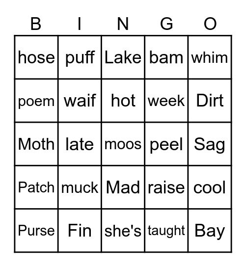 Eden's Bingo Board! Bingo Card