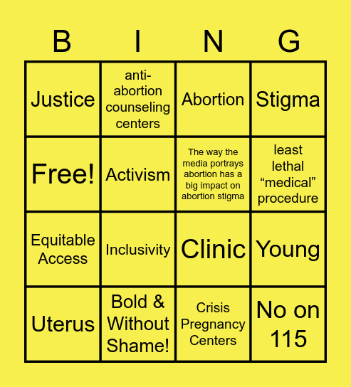 BRAZEN Bingo Card
