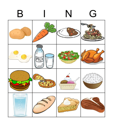 FOOD BINGO Card