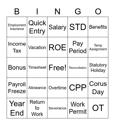 Test Bingo Card