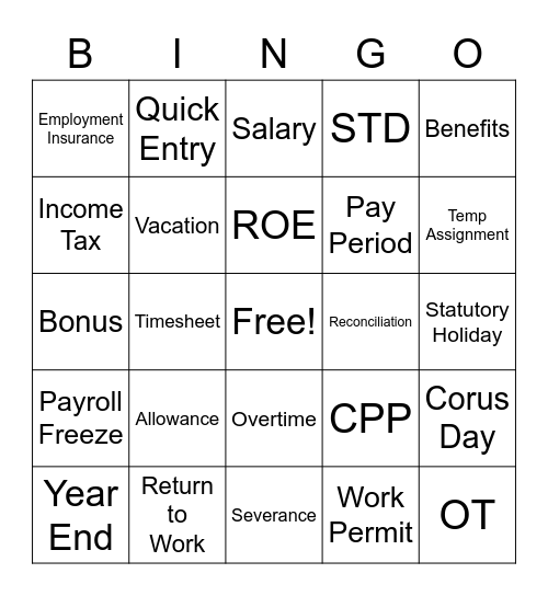 Test Bingo Card