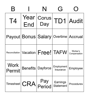 Test Bingo Card