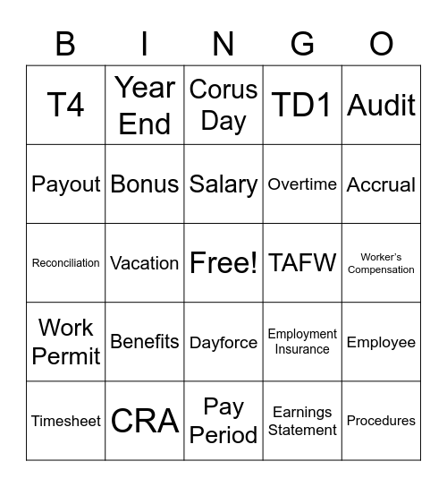 Test Bingo Card