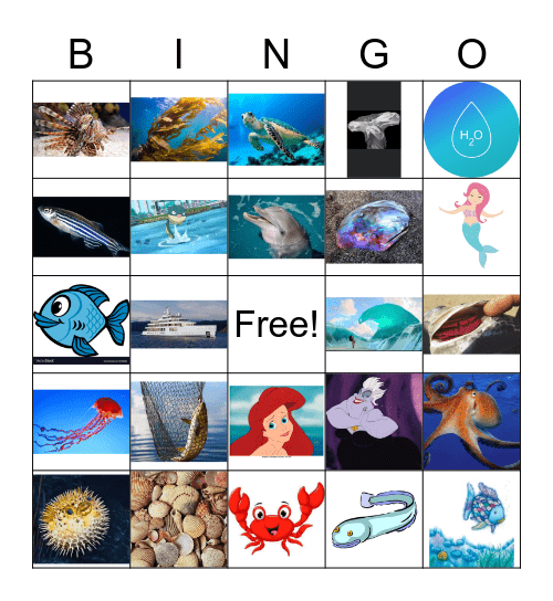 Under the Sea A to Z Bingo Card