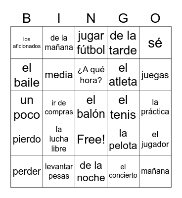 Sp2 Chapter 1A Bingo Card