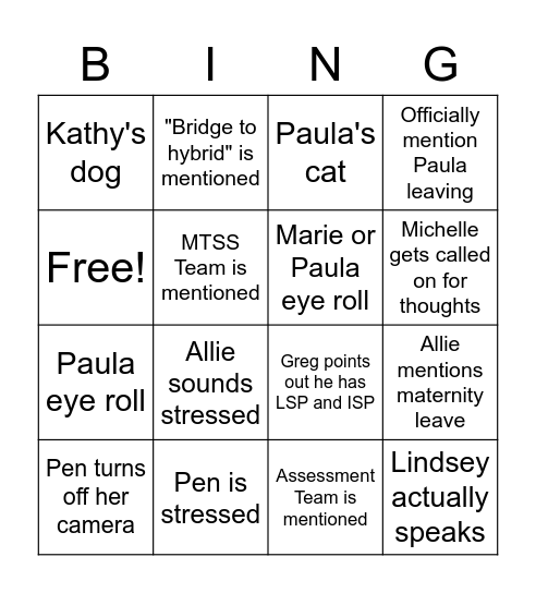 Andddd we're back Bingo Card