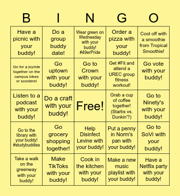 Buddy Date Bingo Card