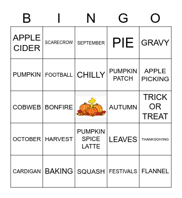 FALL BINGO Card