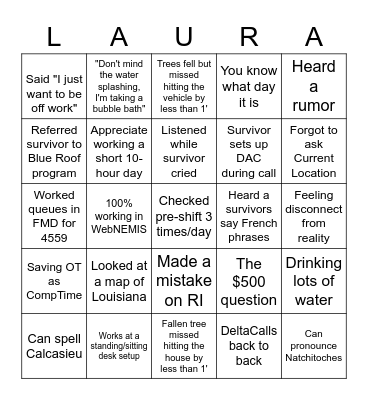 DR-4559-LA Bingo Card