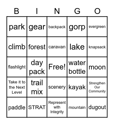 Camp STRAT Bingo Card