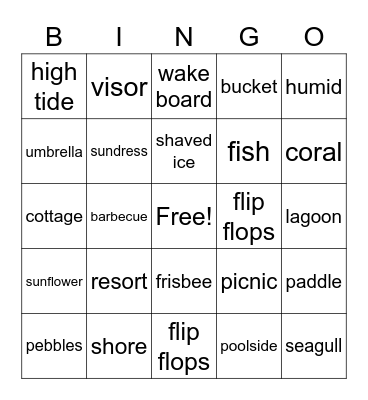 BEACH BINGO Card