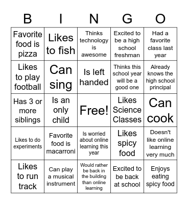 Get to Know You Bingo Card