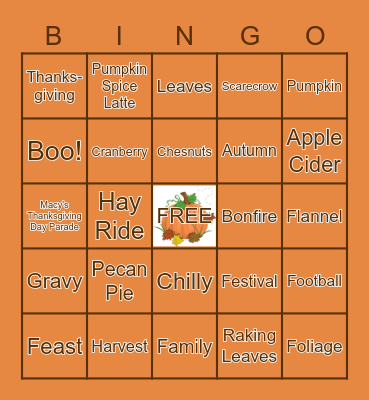 FALL Bingo! Bingo Card