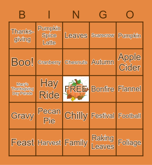 FALL Bingo! Bingo Card