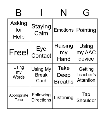 REQUESTING Bingo Card