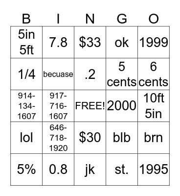 asl bingo  Bingo Card