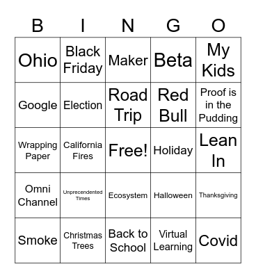 Crocker Bingo Card